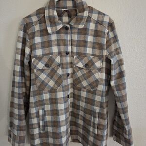Stetson Women's Plaid Blazer in Brown and Cream